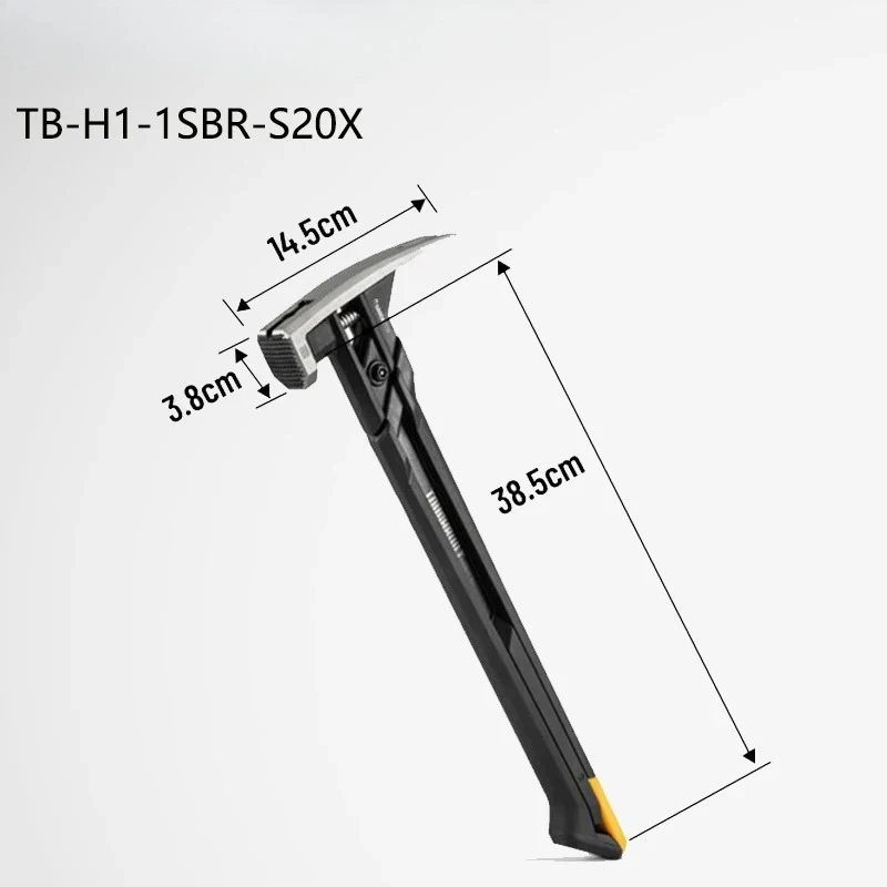 TB-H1-1SBR-S20X TB-H1-1SBR-S24X Shockproof Steel Hammer Rubber Shock-Absorbing Handle Magnetic Nail Groove Hammer