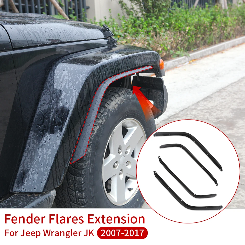 Splash Protector Protective Guard Mudflaps For Jeep Wrangler JK 2007-2017 Front Rear Fender Flares Extensions Set Car Accessory