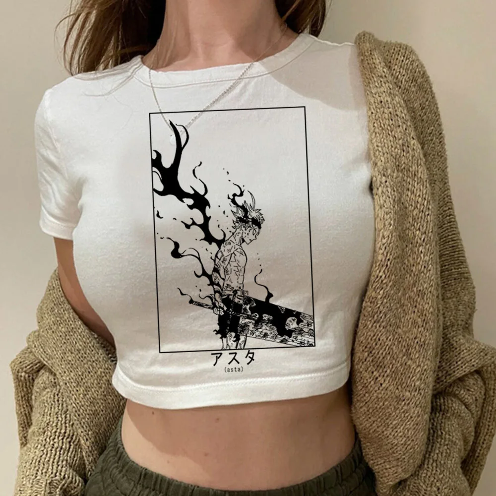 Black Clover crop top shoujo manga cute cheap gyaru kawaii t shirt graphic jojifuku funny goth party