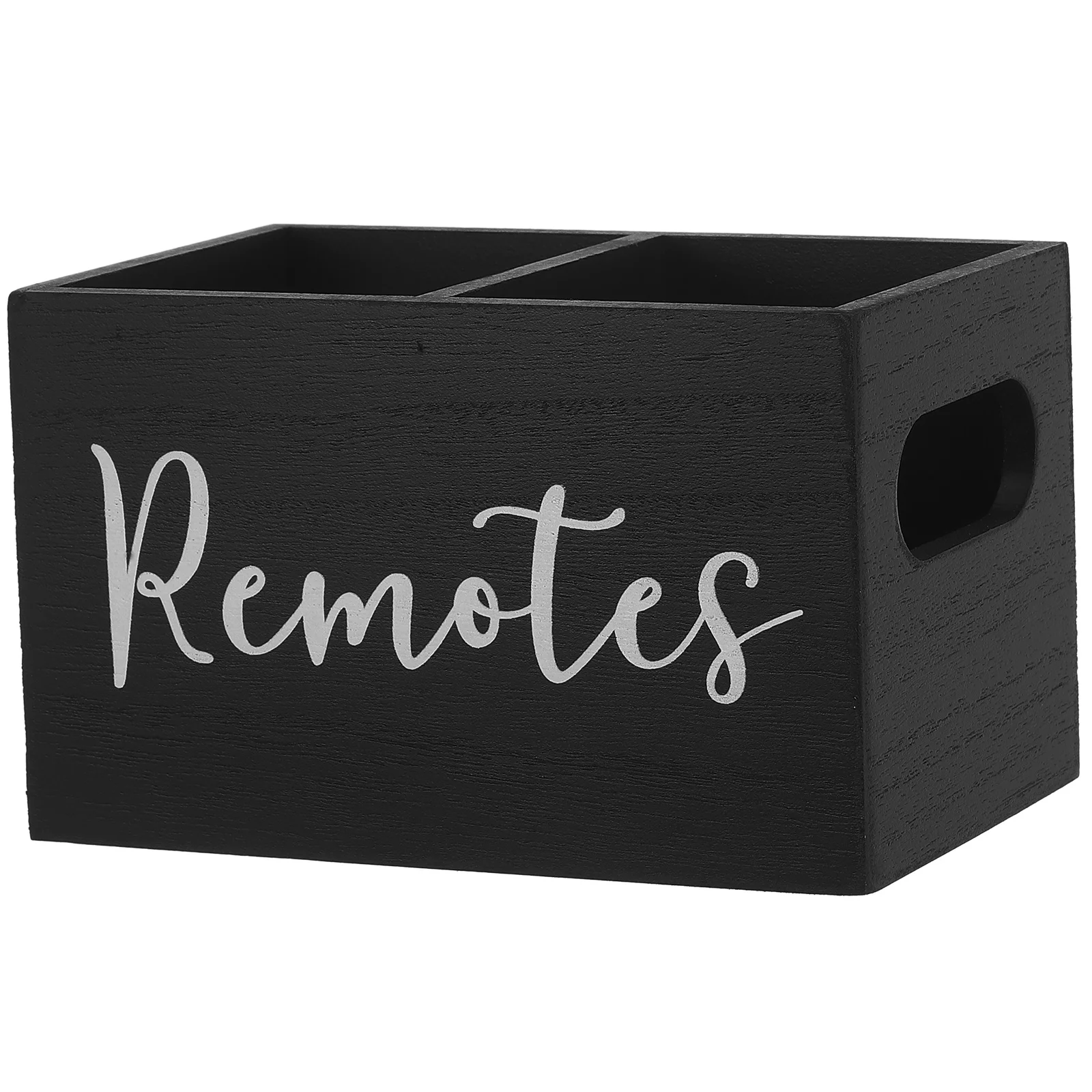 

Remote Control Holder Wooden Storage Box with Dividers for Living Room End Table Organizer for Remotes Mobile Phones and