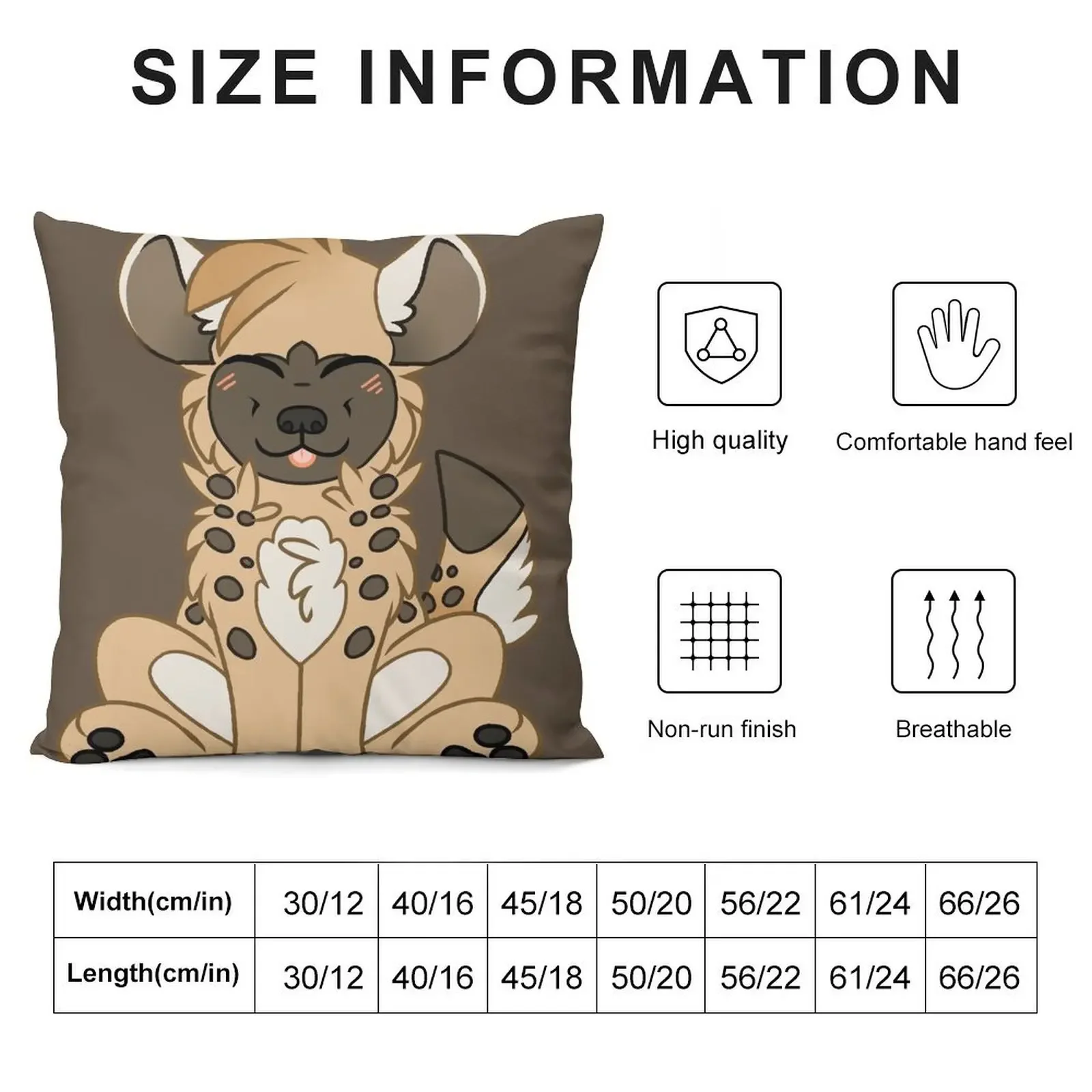 Cute Chibi Hyena Throw Pillow christmas decorations 2025 Pillow Covers Decorative pillow