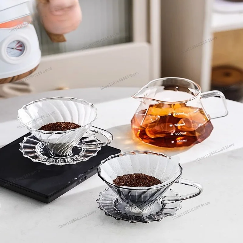 For Threaded Glass Filter Cup, Hand Brewed Coffee Drip Sharing Pot Set, Filter Paper Funnel