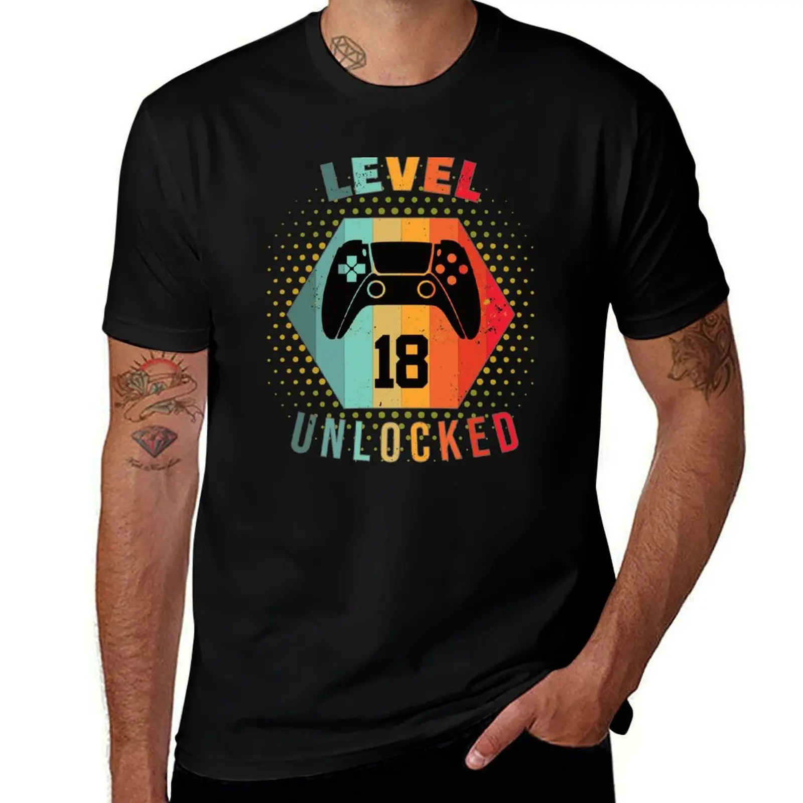 

Men 18th birthday LvL 18 UNLOCKED for men 2003 T-Shirt t shirts designer man t shirt summer