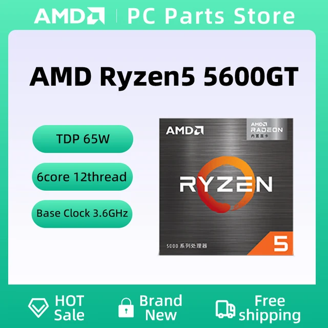 Novo processador amd ryzen 5 5600gt r5 5600gt caixa cpu desktop gamer  processador 3.6ghz 6 núcleos 12 threads 65w soquete am4 - AliExpress