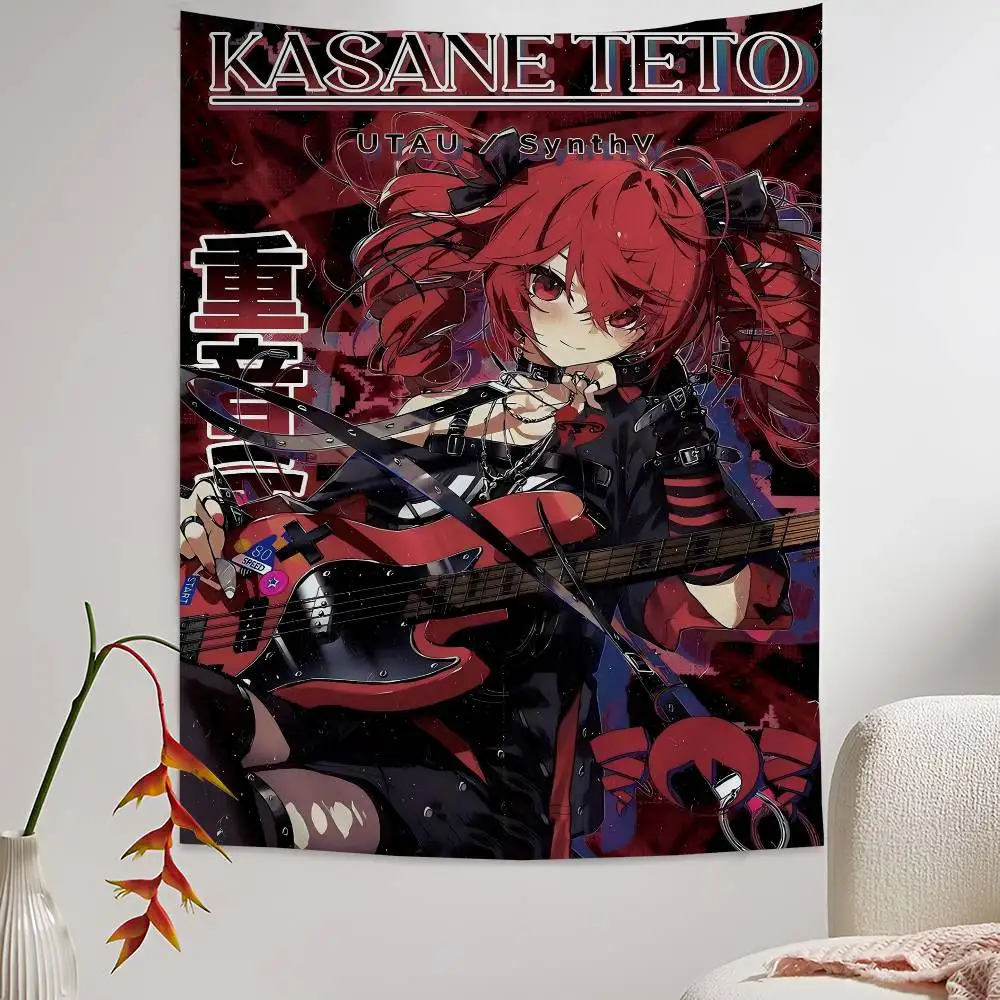 Popular Virtual Singer Kasane Teto Hanging Bohemian Tapestry Hanging Tarot Hippie Wall Rugs Dorm Japanese Tapestry