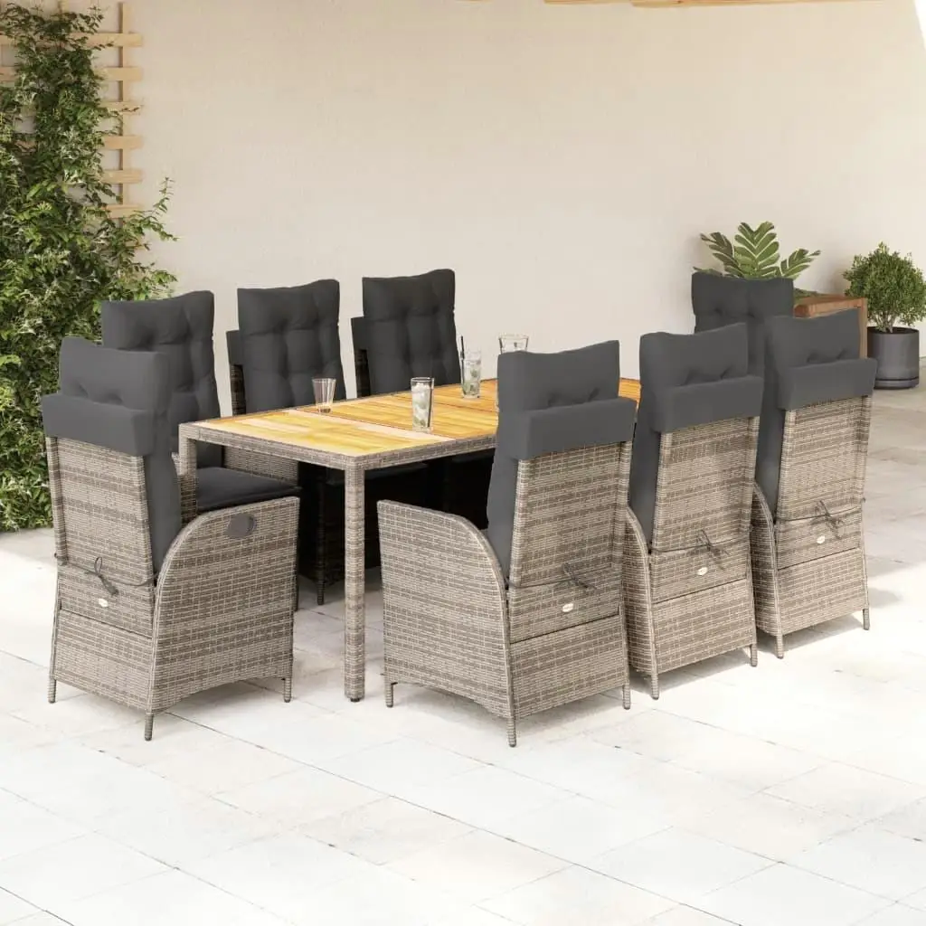 

Stylish Outdoor Garden Dining Set Grey Durable Furniture for Patio Balcony Backyard Table and Chairs Set
