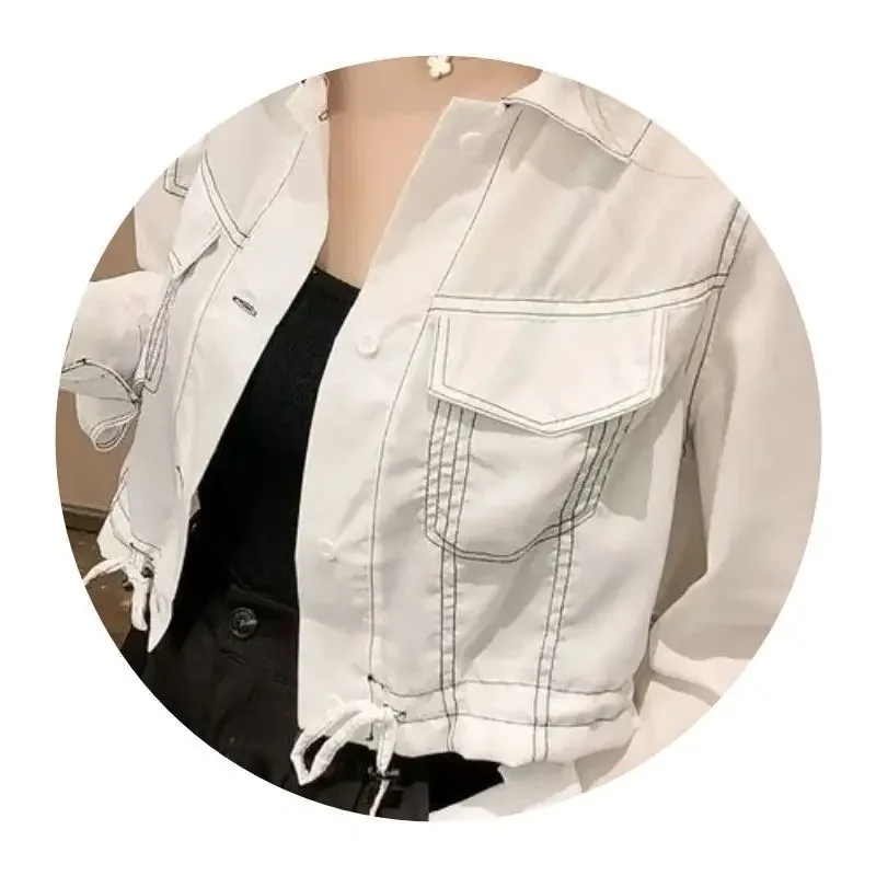Veste à manches longues pour femmes, polyvalente pour porter à l'extérieur, Machine soignée, taille haute, nouveau Design, chemise courte de Niche