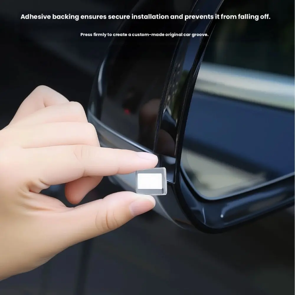 2PCS Universal Car Mirror Light Guide Block Blue LED Self-adhesive Turn Signal Blinker Lamp Transparent Exterior Decoration