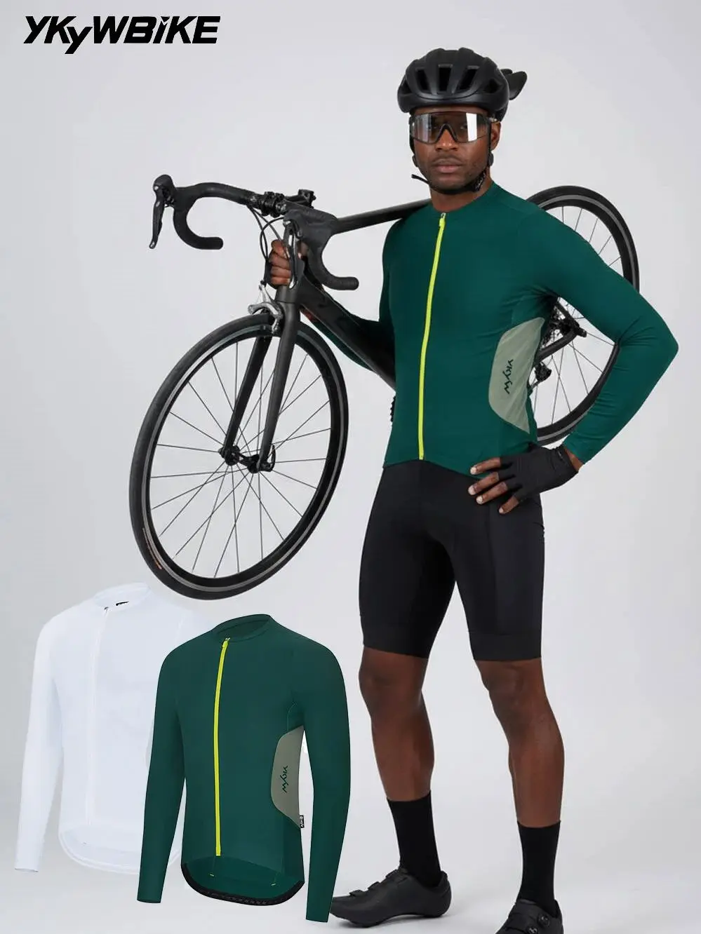 AliExpress YKYWBIKE 2026 Cycling Jersey man Spring Long Sleeve Jersey Fall Ultra-Thin Fleece Road Bike Shirt Bicycle Tops Pro MTB 15-25°C