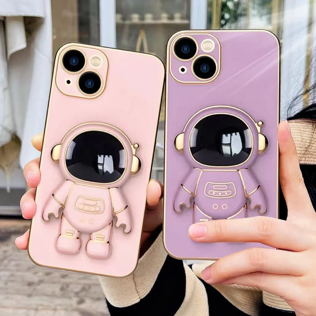 Stand Stereo Astronaut Anti Drop Phone Case Suitable for iPhone 6 6S 7 8 78 (plus) X XS XR XSMAX11 12 13 14 Series Case