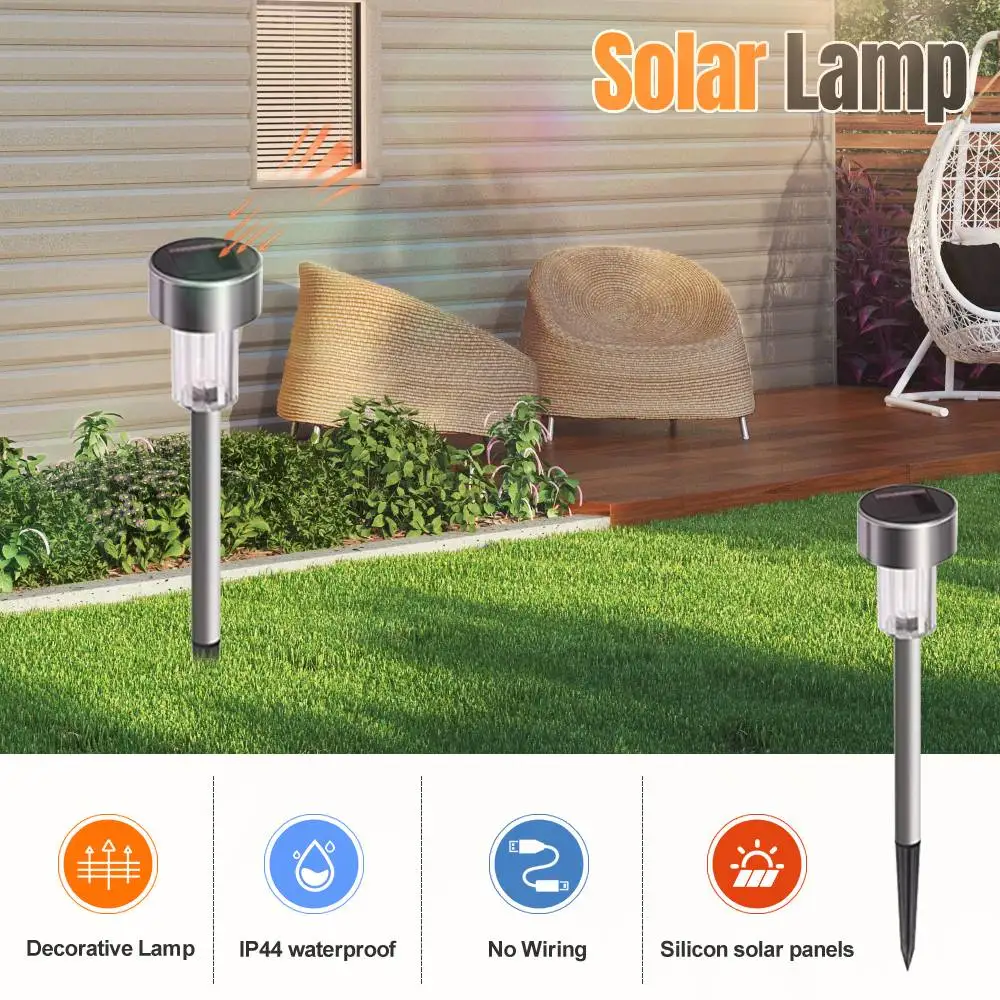 Solar Outdoor Lights Garden Lamp Solar Powered Waterproof Landscape Path Outdoor For Yard Backyard Lawn Patio Decorative