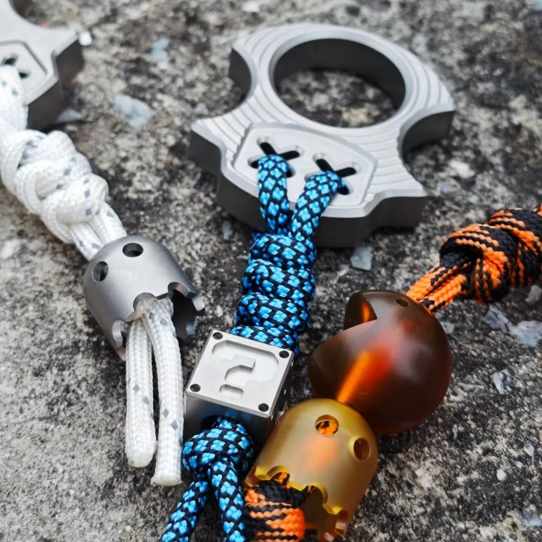 Imagem -02 - Edc Titanium Alloy Beads Pingente Paracord Decorações ao ar Livre Pulseira Camping Gear Ferramentas Edc