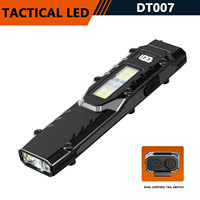 New Tactical Flashlight - Triple-Light Source, Aluminum Alloy Ultra-Thin EDC Rechargeable LED Flashlight Portable COB Work Light