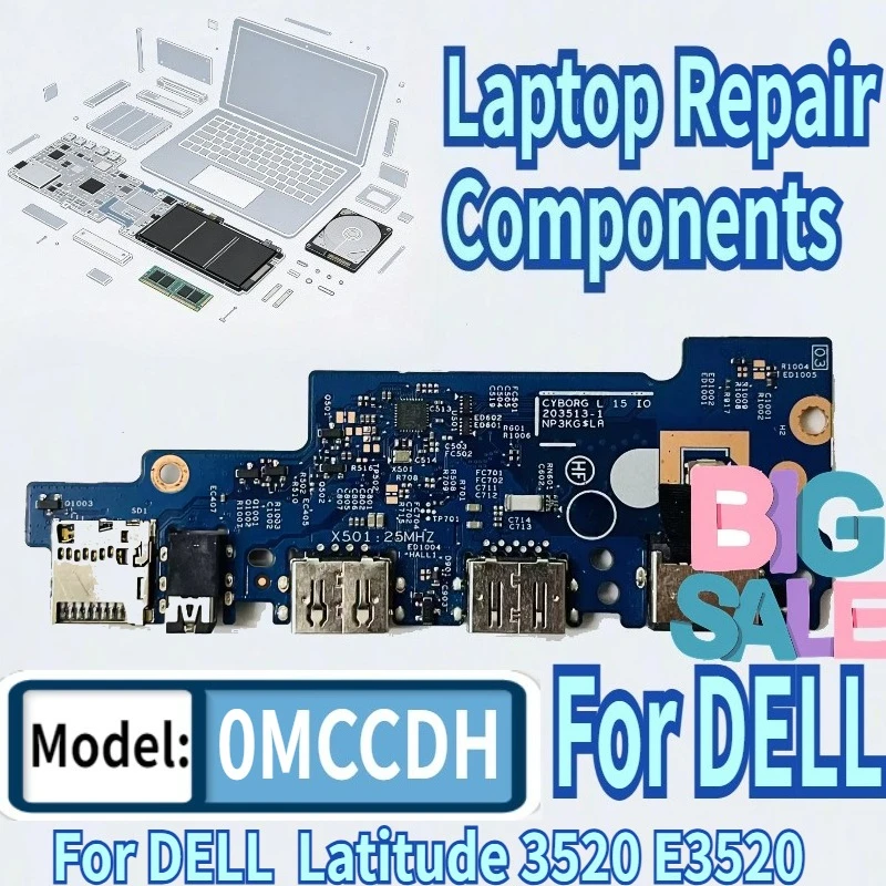 

95% новый для DELL Latitude E3520 3520, кнопка питания, USB, аудио, Ethernet, плата ввода-вывода MCCDH 0MCCDH