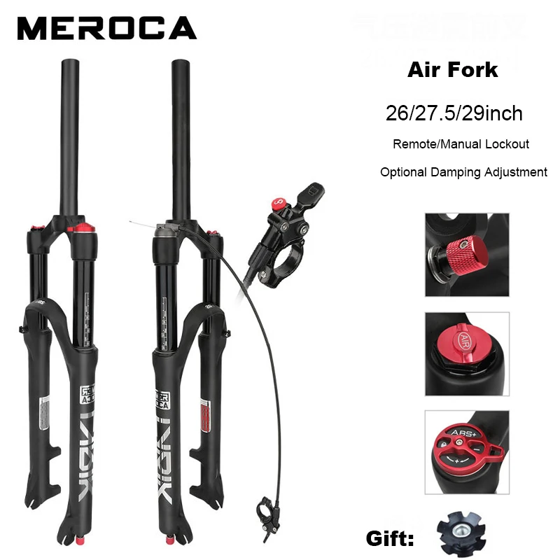 Fourche à air pour VTT, fourche à suspension pneumatique, frein à disque, type à dégagement rapide, compatible avec les roues de 26, 27,5 et 29 pouces, débattement de 120 mm, pièces de vélo