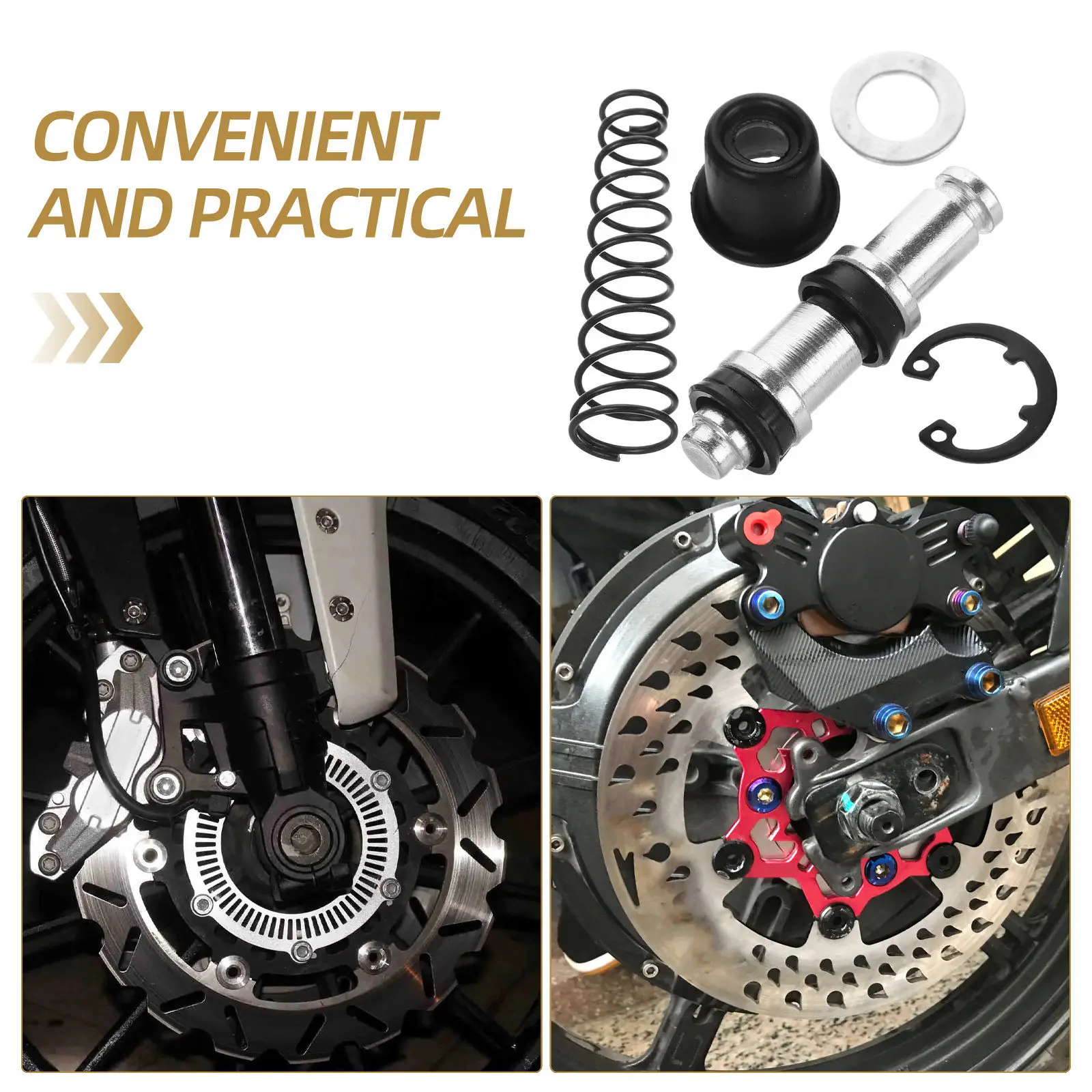 1Set Motorcycle Brake Booster Rebuild Kit Upper Pump Piston Set Disc Brake Repair Hardware for Enhanced Braking Performance