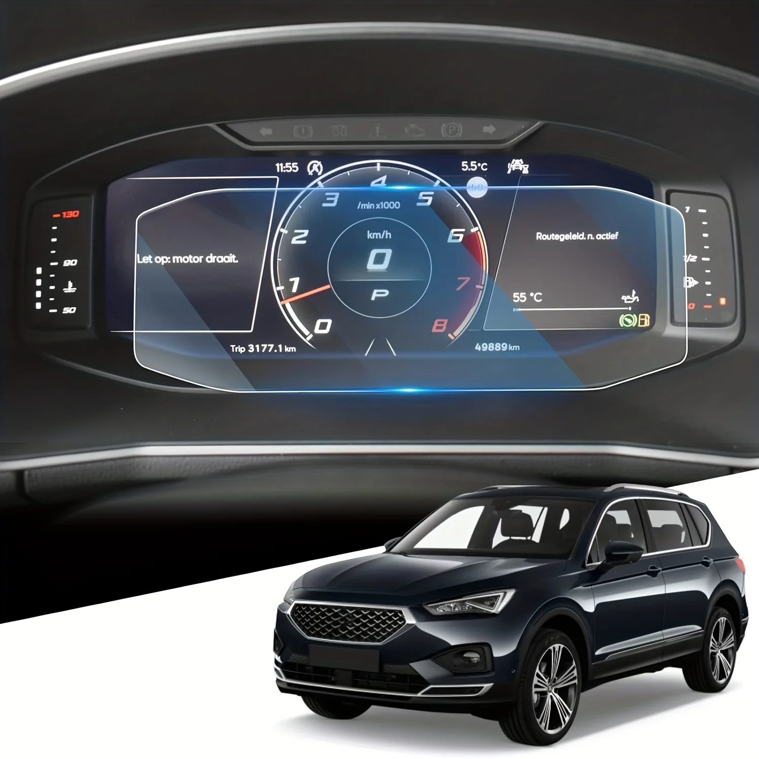 Para Seat Ateca Leon MK4 para Cuprα Formentor Seat Arona Ibiza Tarraco película protectora de pantalla de cabina Digital de 10,25 pulgadas