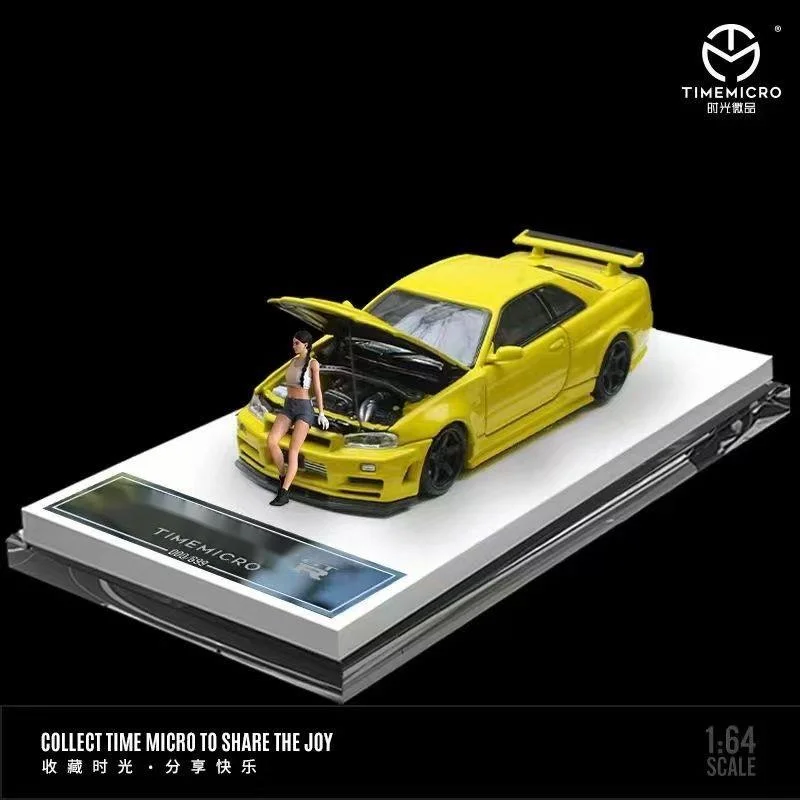 GTR R34 couverture ouverte TimeMicro TM 1:64 simulé alliage modèle