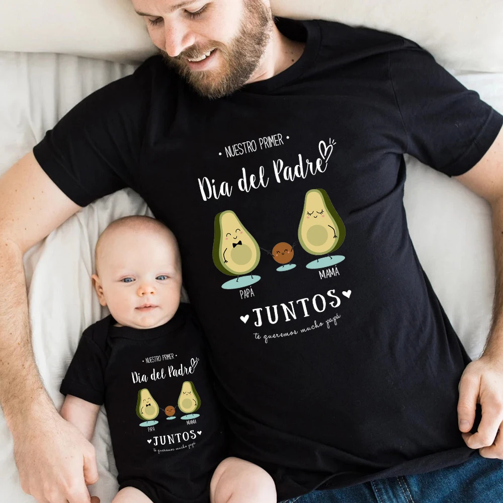 Our First Father's Day Together Family Matching Outfit Funny Daddy and Me T-Shirt Family Clothing Shirts Fathers Day Best Gifts