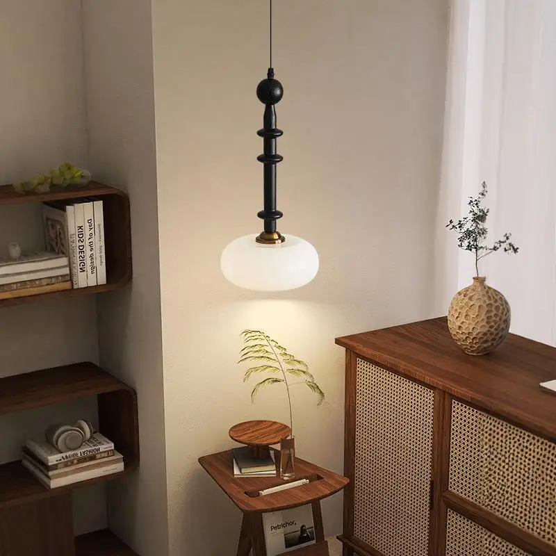 

Medieval style bedroom bedside chandelier retro creative simple restaurant light walnut color hall bar table lighting