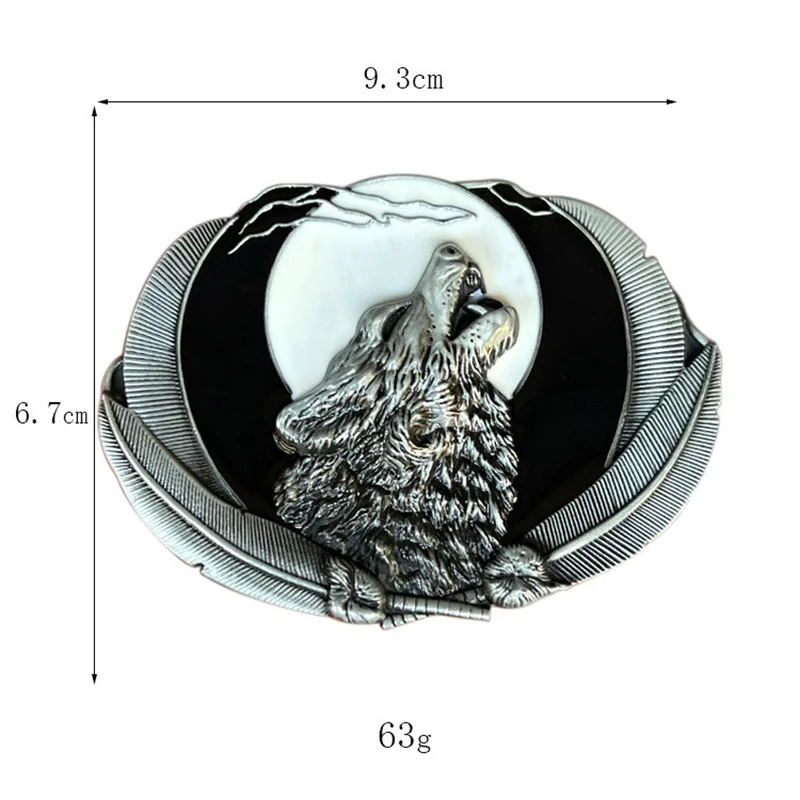 Retro animal Wolf head belt buckle Western style