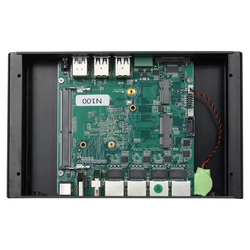 XCY อุตสาหกรรม Mini PC พร้อม N100 รองรับ WiFi Linux Fanless คอมพิวเตอร์ 2xUSB3.0 4xUSB2.0 1xHDMI2.0 1xDP1.4 Windows10 Ready