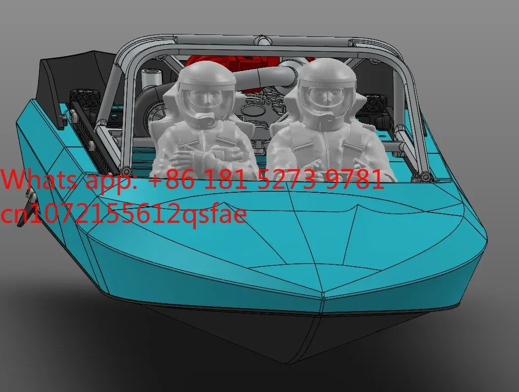 【55 см 】 Реактивная лодка для 3D-печати Рагнарок, корпус в разобранном виде и собранным распылительным насосом M-JET-35