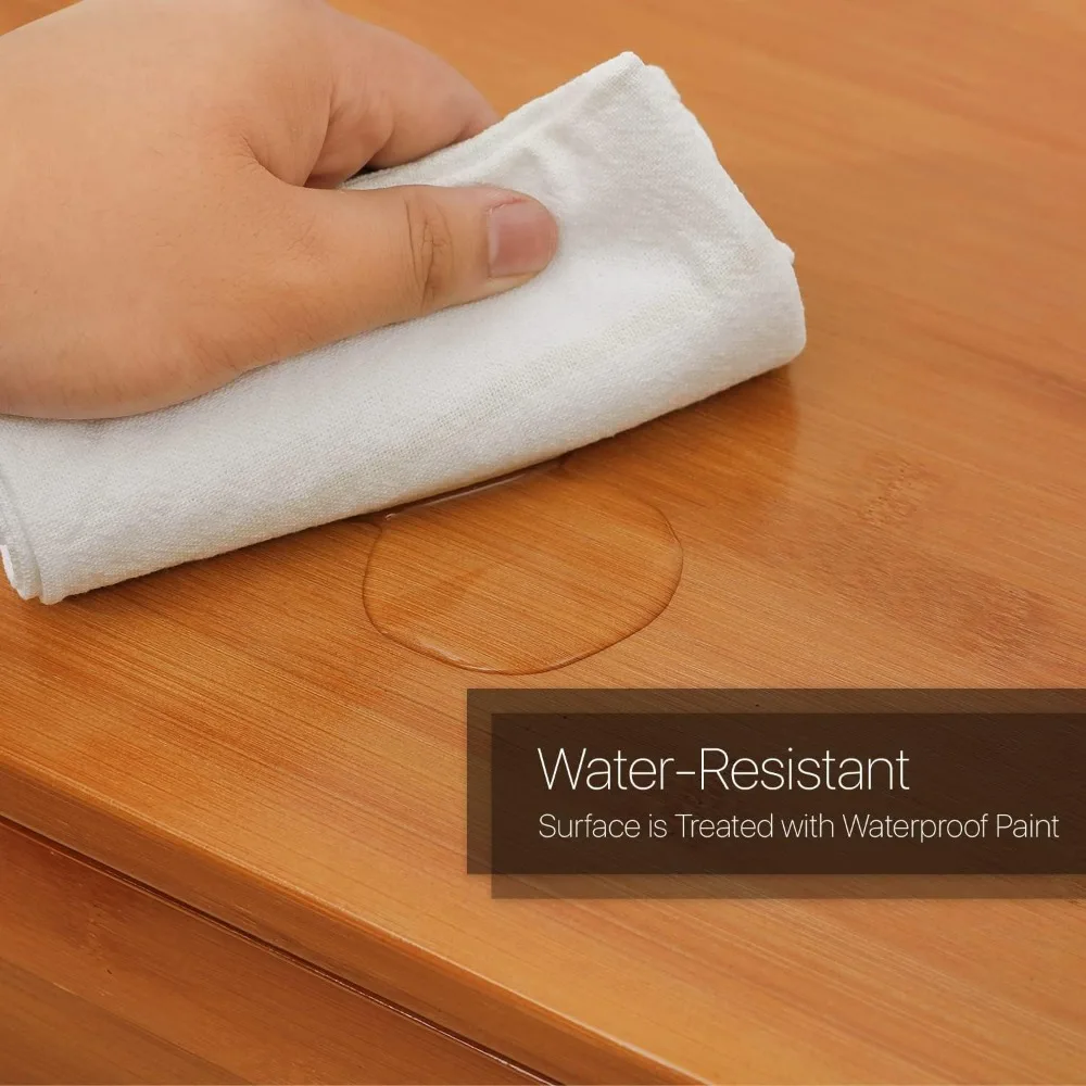 خزانة كتب من الخيزران مع أبواب أكريليك، منظم تخزين رف كتب قائم بذاته مكون من 5 طبقات لغرفة المعيشة وغرفة النوم والمكتب، بني