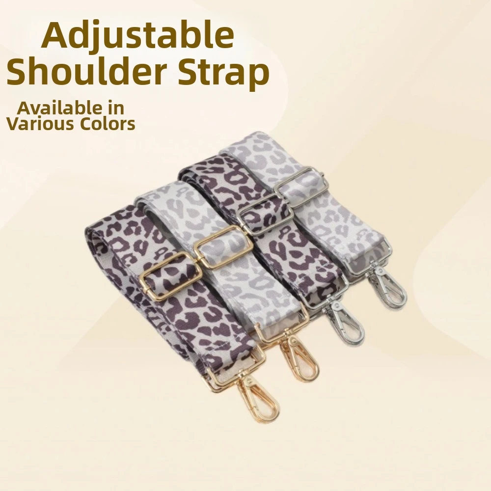 New 3.8cm Width Crossbody Strap Polyester Durable Leopard Print Strap Adjustable 70-120cm Wide Shoulder Strap Bag Accessories