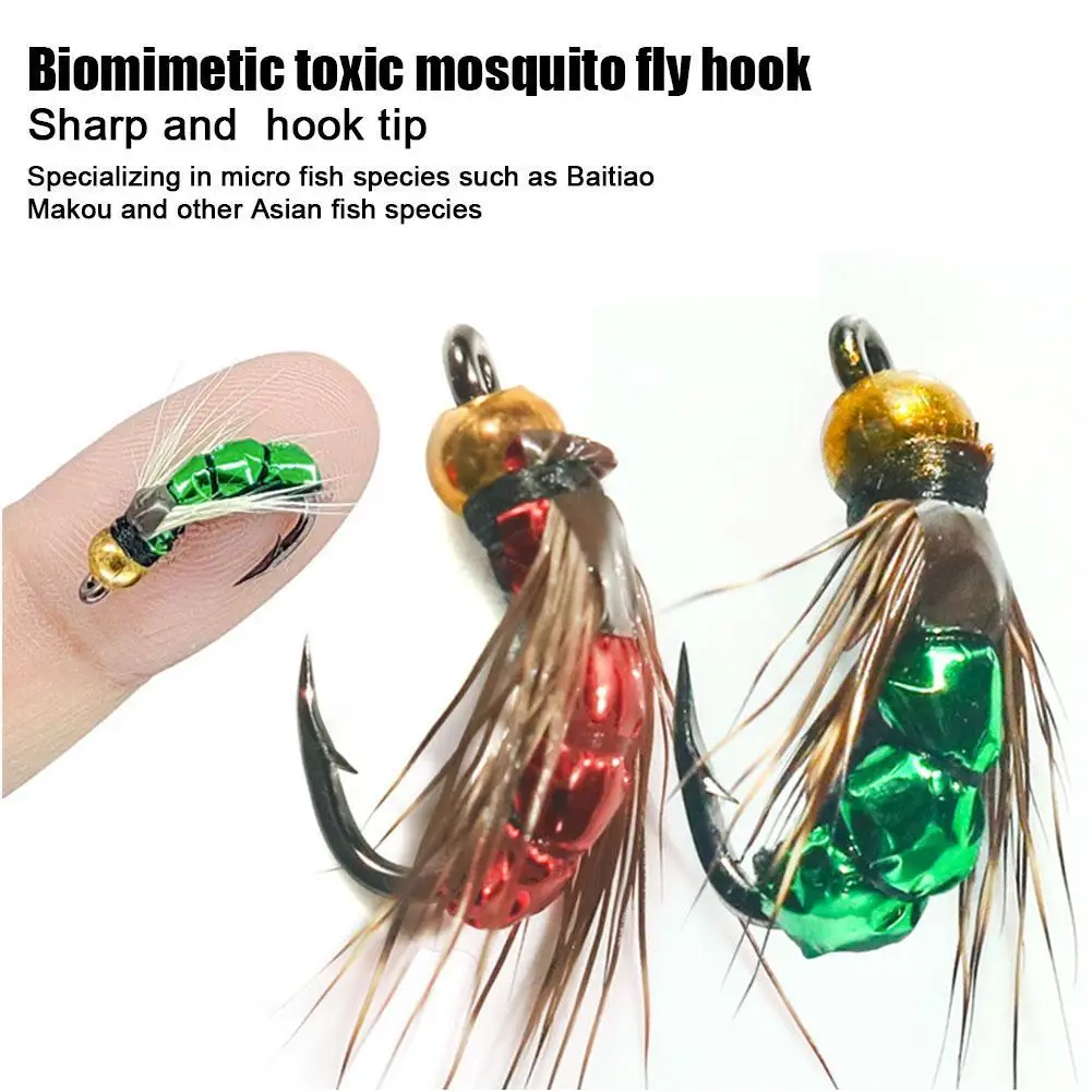 

10pcs Fly Bug Trout Fishing Flies Fast Sinking Nymph Scud Fly Bug Worm Trout Fishing Flies Artificial Insect Fishing Bait Lure