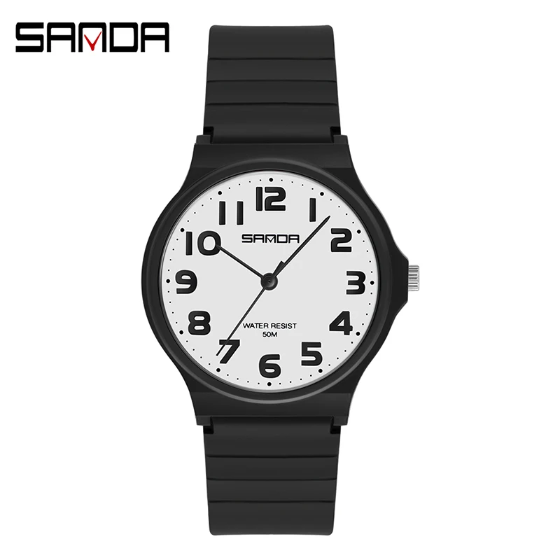 

SANDA 6010 Watch Waterproof Drop Resistant Slim Bendable Strap Zegarek Damski New Womens Watches Casual Fashion Quartz Watch