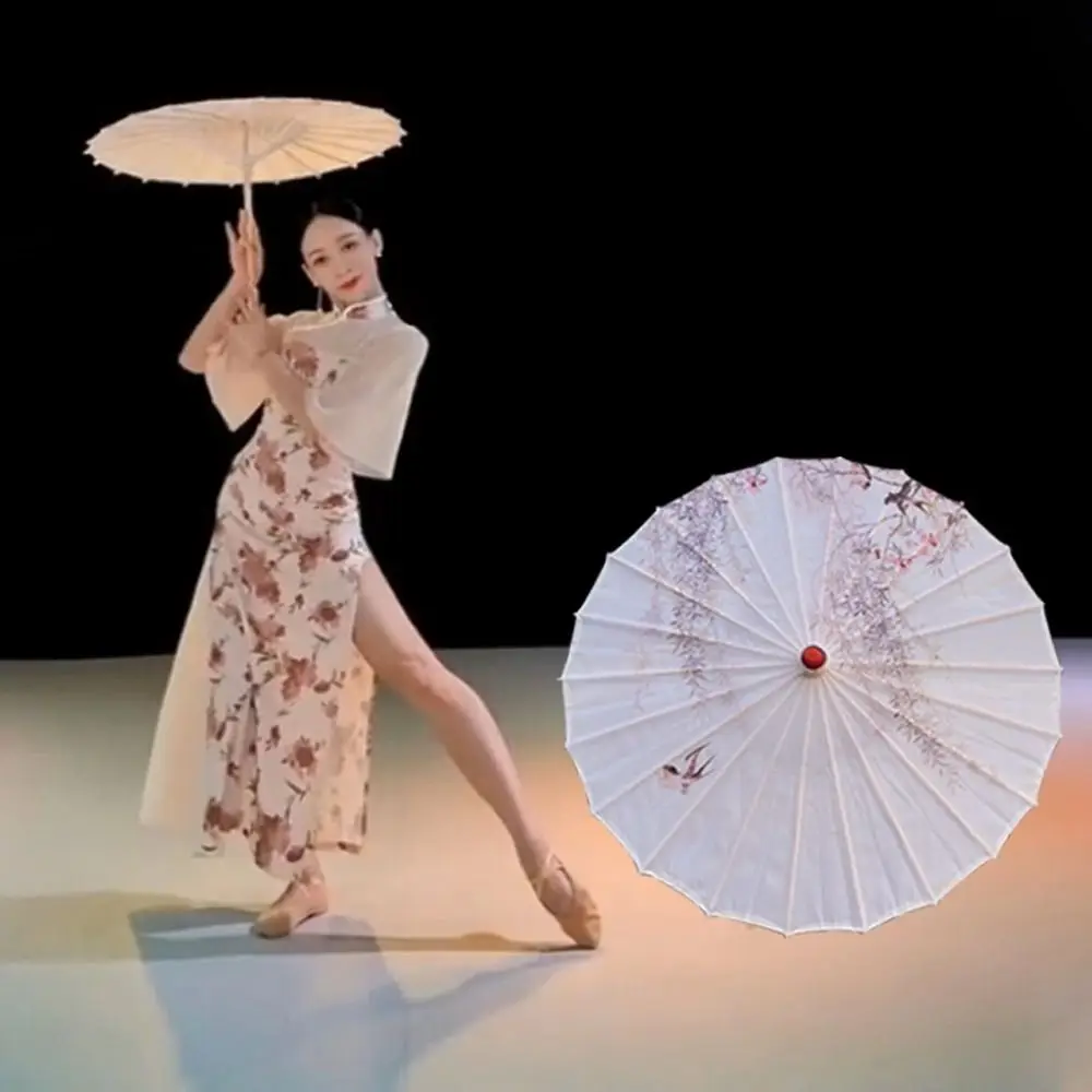 

Зонт из масляной бумаги с принтом из шелка, дизайн с кисточками, отделка лентой, шелковый тканевый зонтик с узором вишни, размер 56 см