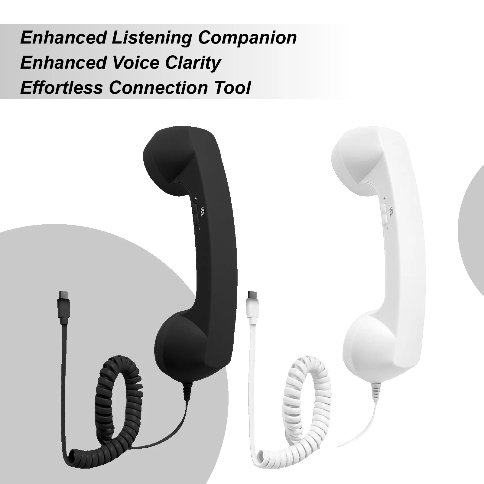 Type-C Retro Telephone Style Fixed Telephone Handle Receiver Classic Electronics Accessories With Microphone For Offices