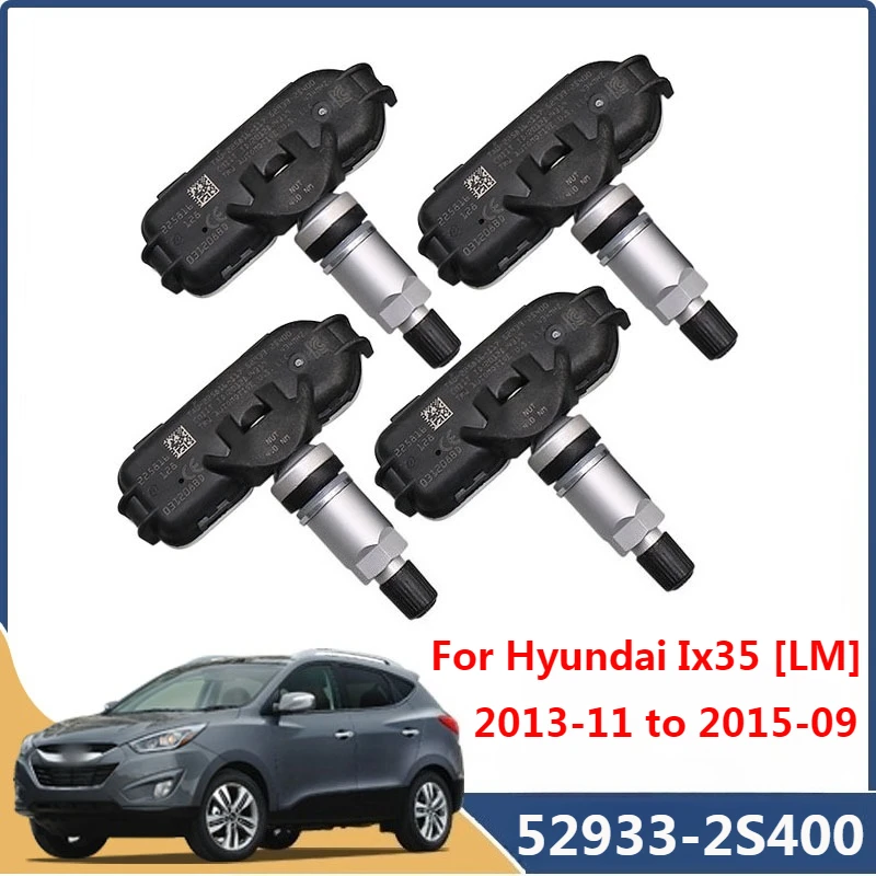 4PCS Car Tire Sensor 52933-2S400 For Hyundai Ix35 Tucson [LM] 2013 2014 2015 TPMS Tyre Pressure Monitor System 434MHZ 529332S400