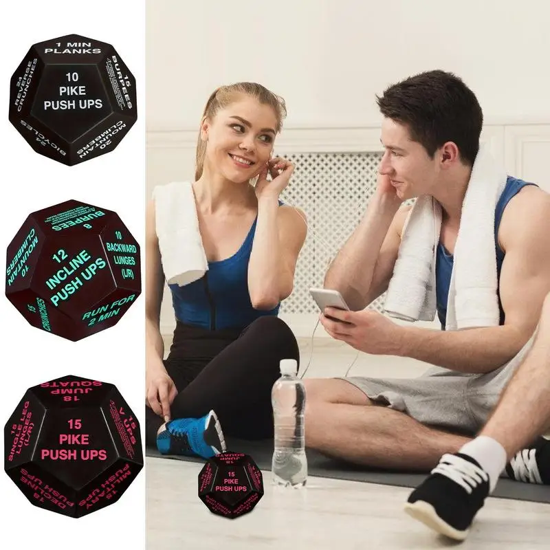 Dadi per esercizi di Fitness dadi da allenamento multifacciali portatili Fun Fitness dadi sport dadi forniture per l\'allenamento strumento per il