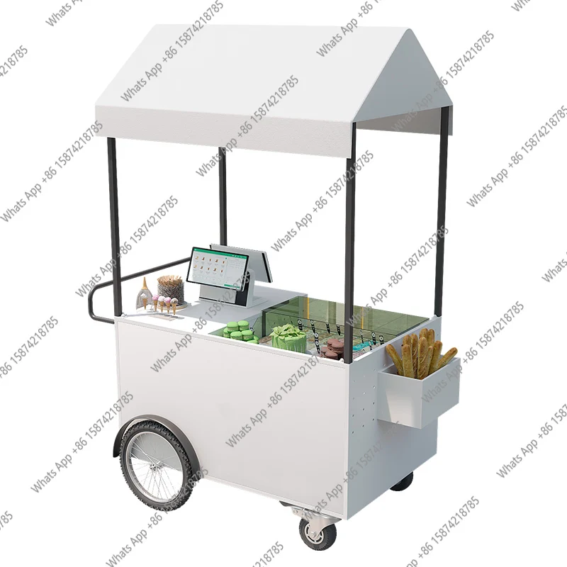 Ice cream machine stall trolley, special ice cream promotion vehicle, milk tea tea yogurt display cabinet, commercial truck