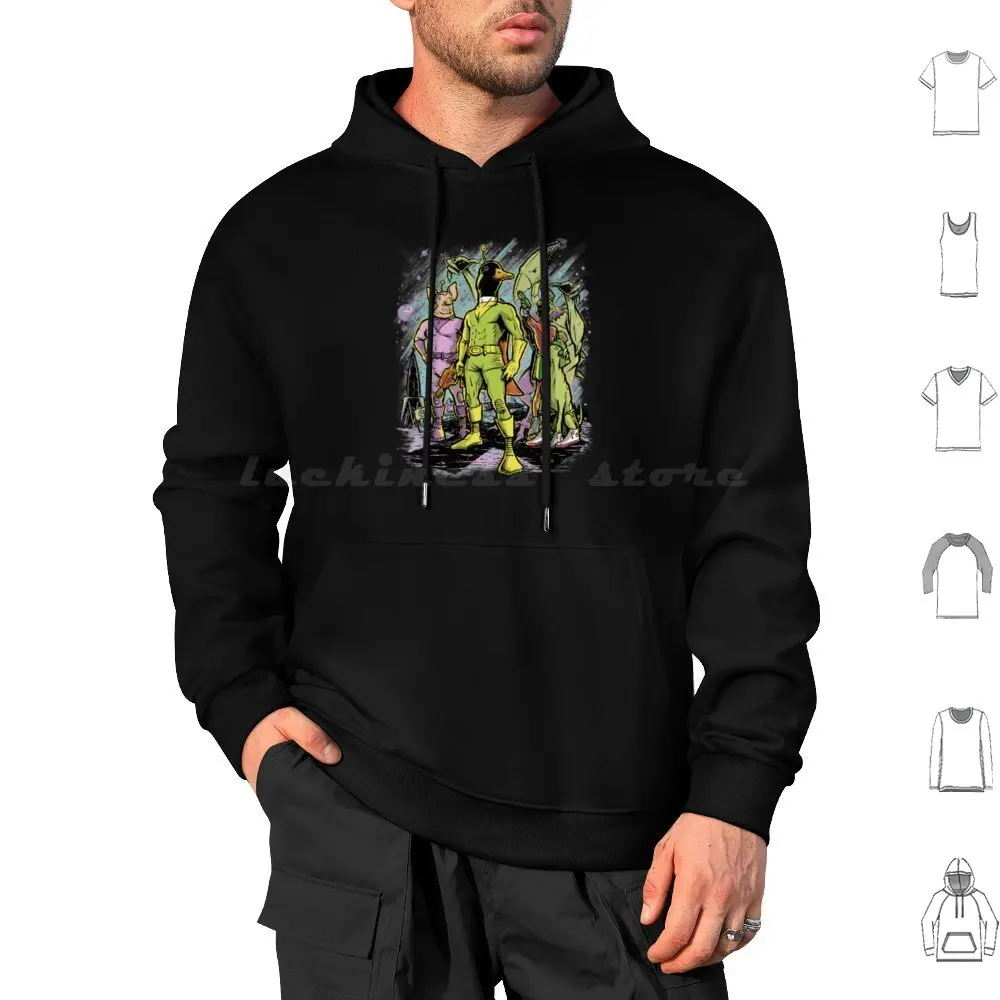 Space Duck Pulp Hoodies Long Sleeve Space Duck Pulp Comics Comic Books Science Fiction Sci Fi Martian Dog Planet