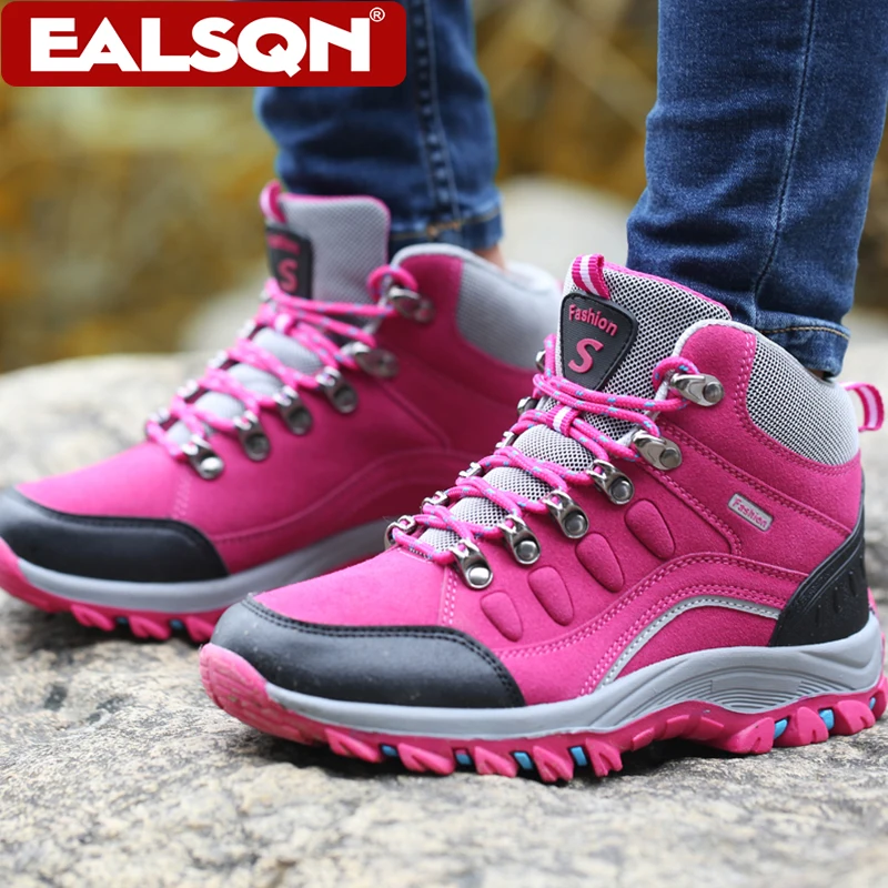 Outdoor Wear-resistant Hiking Shoes for Women Trail Sports Climbing Camping Sneaker Lace Up Jogging Trainers