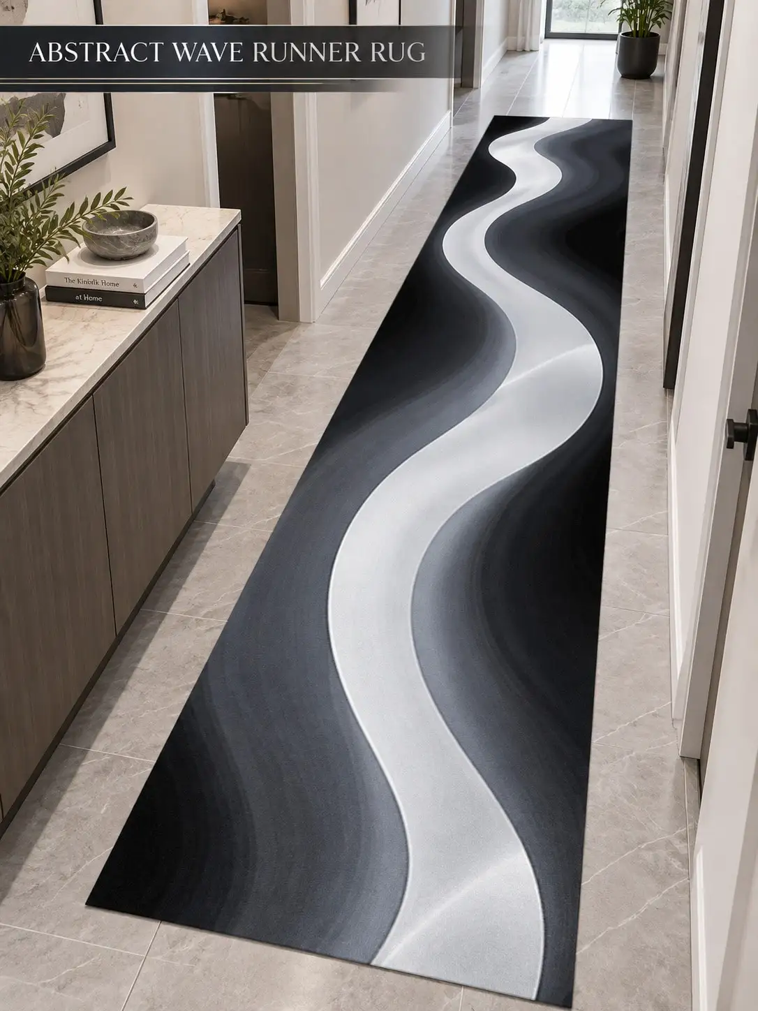 Curve Line Aisle Runners Long Carpet Runner Rugs Hallway Entryway Kitchen Laundry Room Bedroom Floor Decor Apartment Home Furnishing Entranceway Makeover Along Cabinets Christmas Birthday Anniversary Housewarming Gifts for Family and Friends