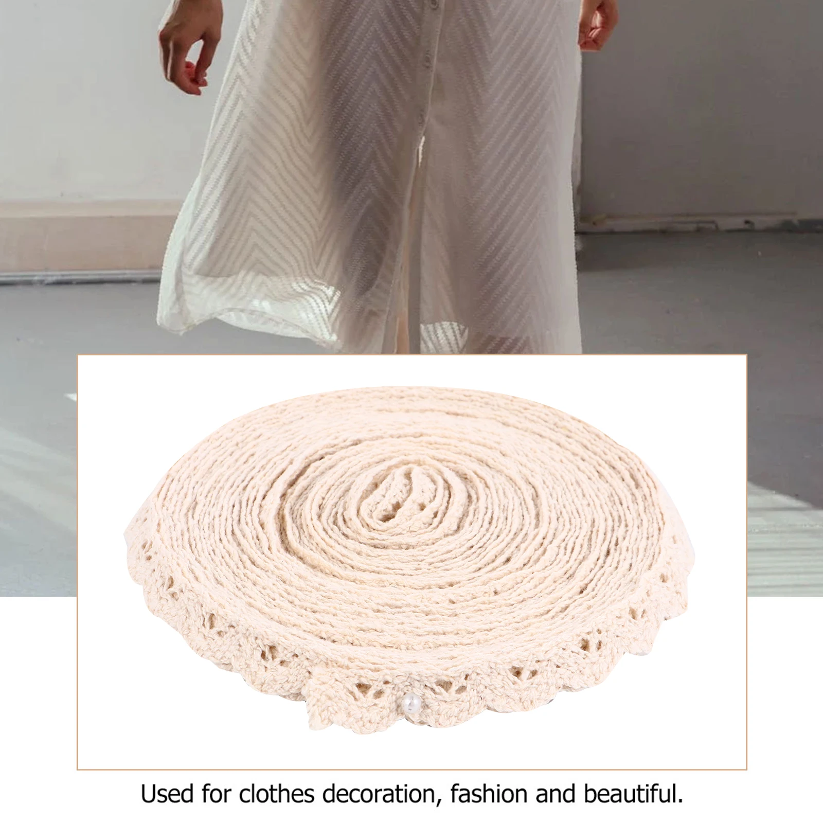 

1 Roll Lace Trim Sofa Cushion Decorative Embroidery Lace Ribbon Cotton DIY Craft Sewing Material Floral Pattern