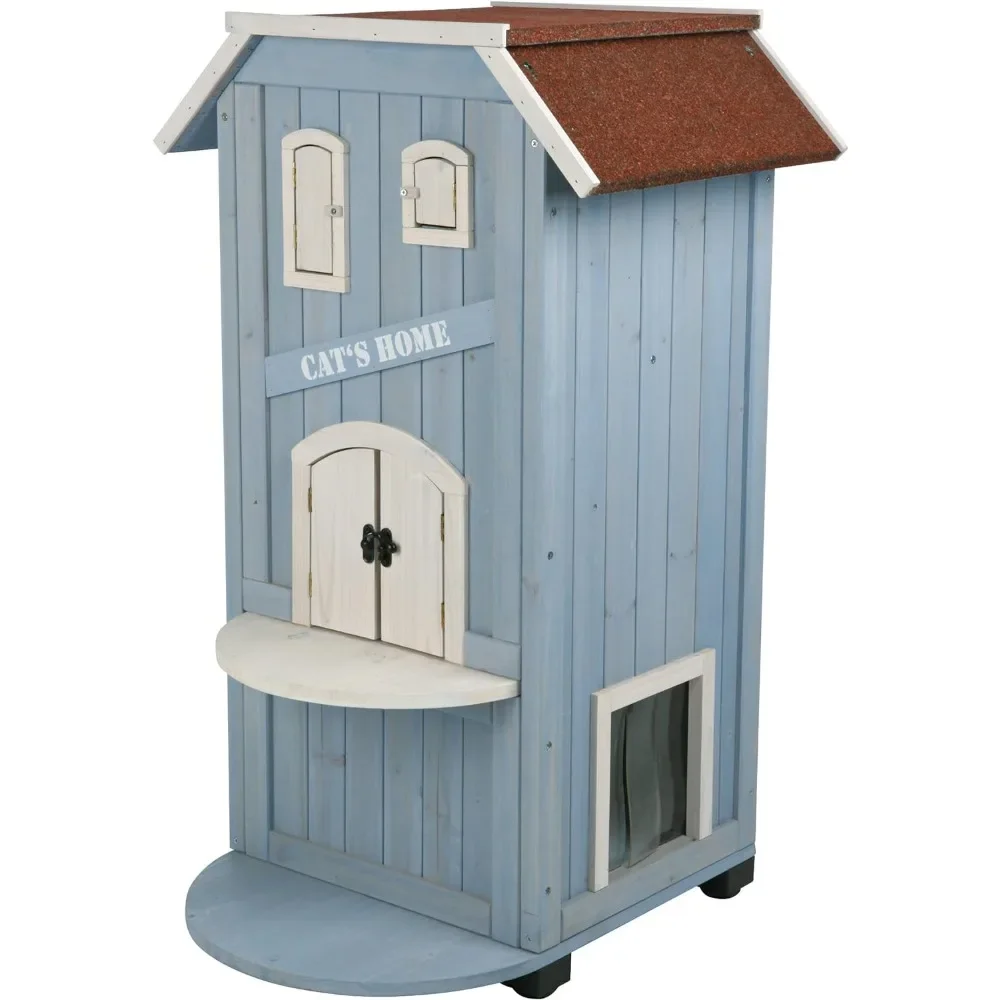 Cats Pet Products Pet Products 3-Story Cat's House 22 X 23 X 37 In. Kennel for Cats Bed Accessories Supplies Home Garden