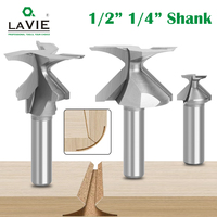 LAVIE 1PC 1/4 Handle 1/2 Handle Arc Integrated Knife 2 Edges, 3 Edges With Seams Woodworking Milling Cutter Cutting Tool