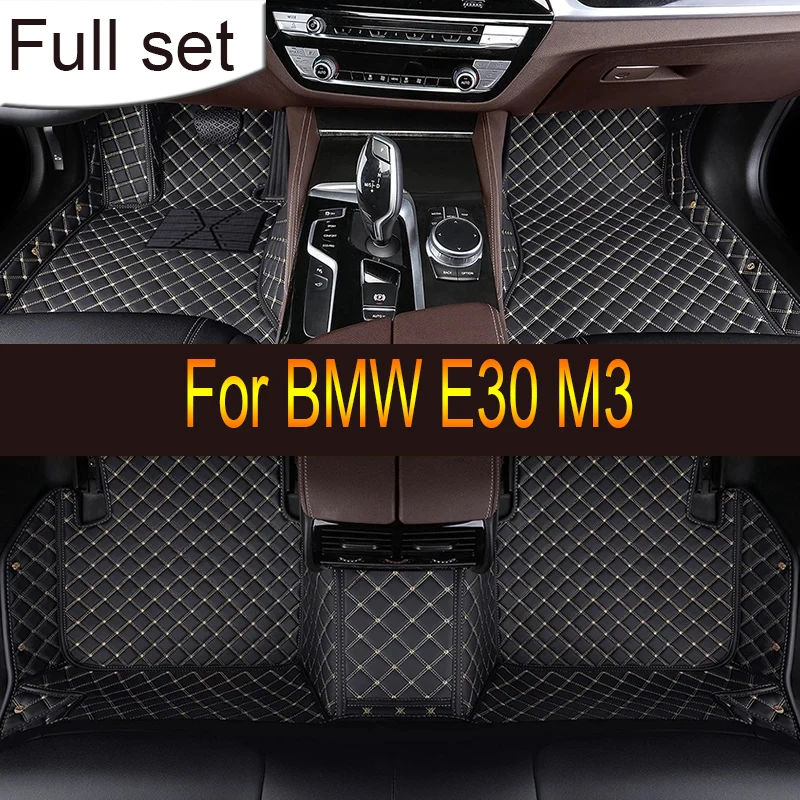 Custom Automotive Car Floor Mats For BMW E30 M3 1986 1987 1988 1989 1990 Auto Luxury Leather Men Women Car Mats Full Coverage