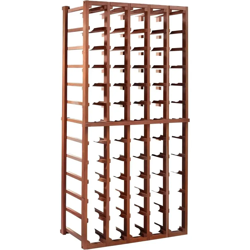 

Stackable 4 oot Wine Rack - 5 Column - Solid Wood - 60 Bottles - Stylish Durable Wine Rack Home Decor – Bar Cabinet Liquor Stora