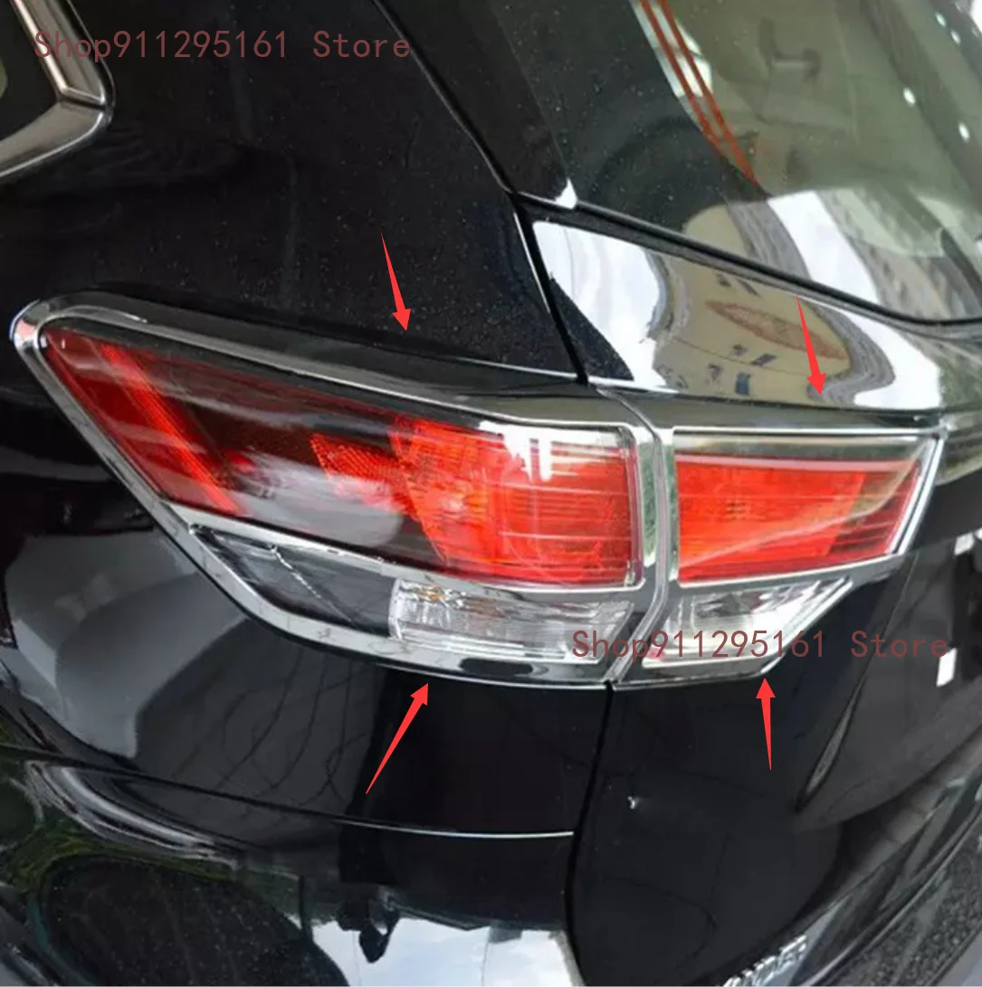 อุปกรณ์เสริมสําหรับรถยนต์ ABS Chrome ด้านหลังฝาครอบ 4pcs สําหรับ Toyota Highlander 2015 2016 2017 อะไหล่รถยนต์