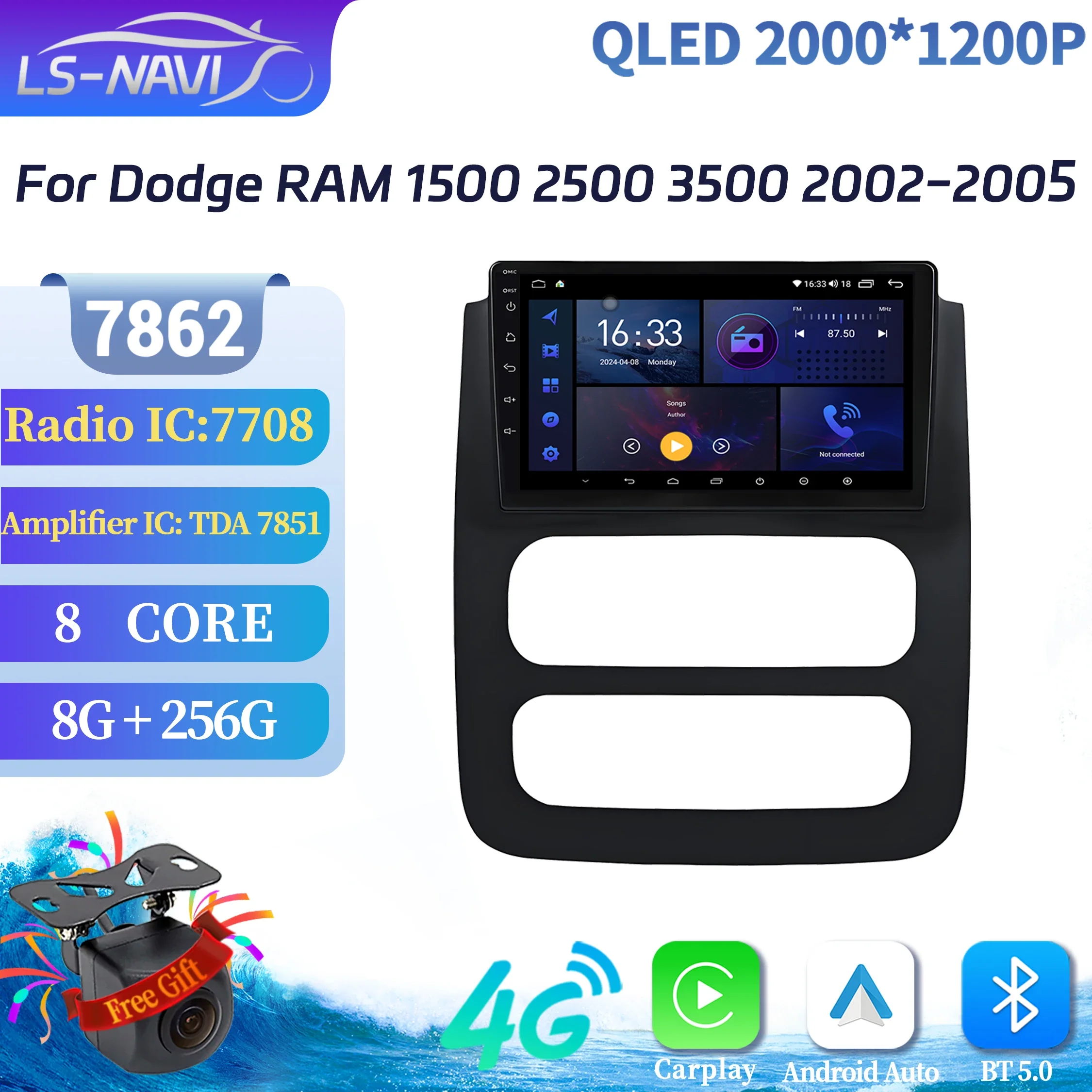 

Android 14 Car Radio Multimedia Navigation For Dodge RAM 1500 2500 3500 2002-2005 Stereo Wireless Carplay Touch 2K QLED Screen