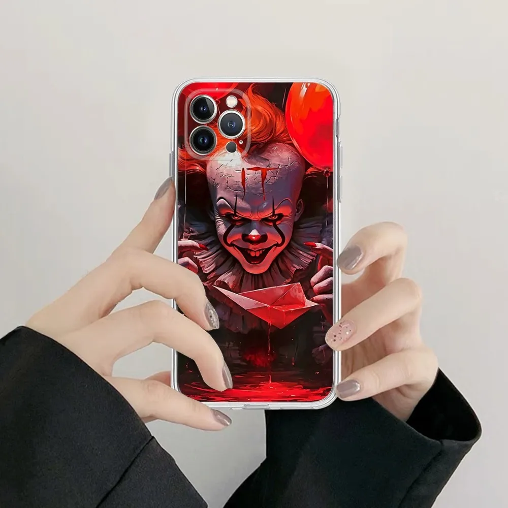 Classic Horror Film P-Pennywise Clown Horror Phone Case Silicone Soft For Iphone 16 15 14 13 12 11 Pro Mini XS MAX Plus X Cover