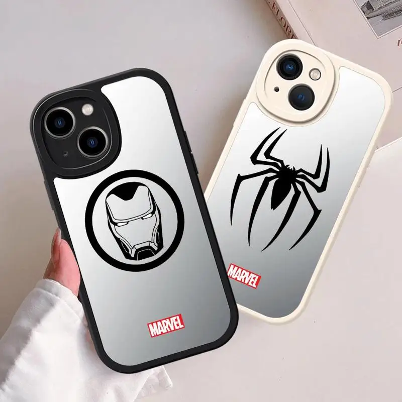 Marvel Sipider Man Ironman Phone Case for iPhone 15 13 Pro XR 14ProMax 15 Plus SE 12 Mini 8 7 XS Max 11 Soft Luxury Cover