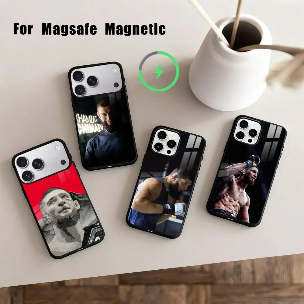 

K-Khamzat C-Chimaev-v Phone Case For iPhone17,16,15,14,13,12,11 Plus,For Magnetic Wireless Charge Cover