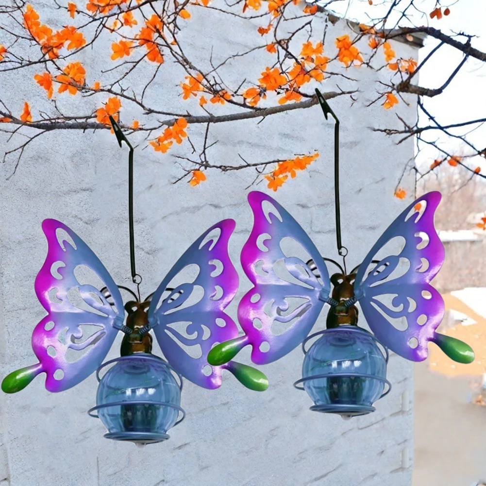 Светодиодная подвесная лампа с летающими животными, милая статуя на солнечной энергии, орнамент, лампа IP44, водонепроницаемая, для двора, балкона, крыльца, украшение для сада